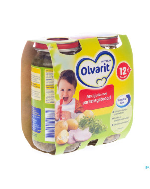 Olvarit endives roti de porc    12m 2x250g