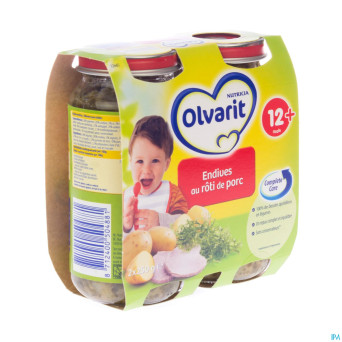 Olvarit endives roti de porc    12m 2x250g