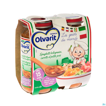 Olvarit spaghetti bologn.carotte-p.pois 15m 2x250g