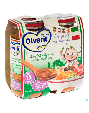 Olvarit spaghetti bologn.carotte-p.pois 15m 2x250g