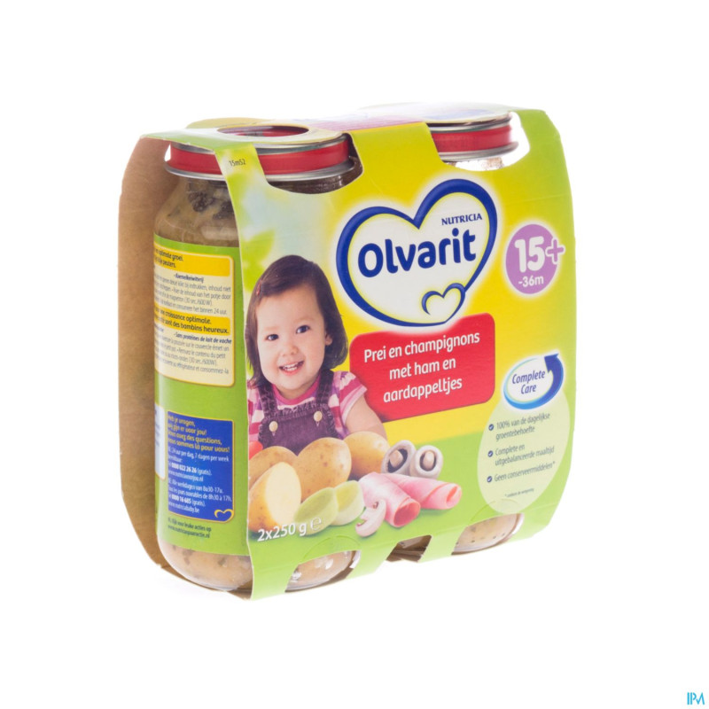 Olvarit poireau champignons-jambon-pdt  15m 2x250g