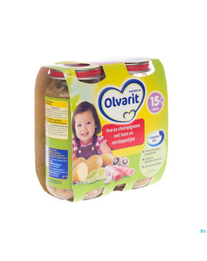 Olvarit poireau champignons-jambon-pdt  15m 2x250g
