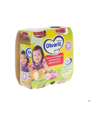 Olvarit poireau champignons-jambon-pdt  15m 2x250g