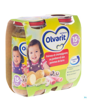 Olvarit poireau champignons-jambon-pdt  15m 2x250g