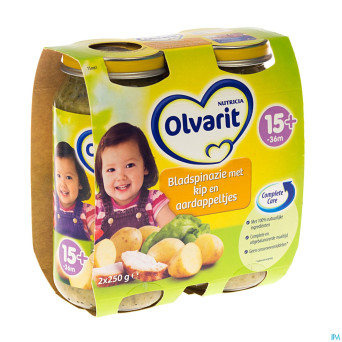 Olvarit feuille epinards pdt-poulet    15m 2x250g
