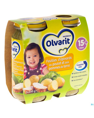 Olvarit feuille epinards pdt-poulet    15m 2x250g