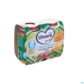 Olvarit jardiniere legumes au boeuf    8m 2x200g