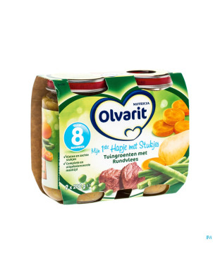 Olvarit jardiniere legumes au boeuf    8m 2x200g