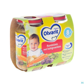 Olvarit jardiniere legumes au boeuf    8m 2x200g