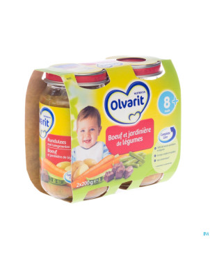 Olvarit jardiniere legumes au boeuf    8m 2x200g