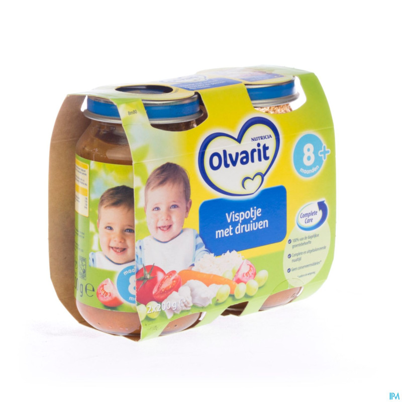 Olvarit cassolette de poisson + raisins  8m 2x200g