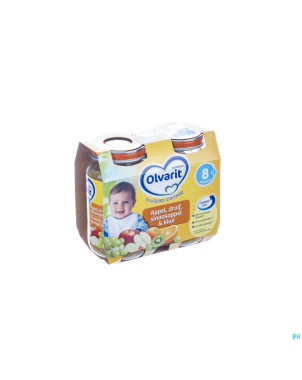 Olvarit fruit pomme-raisin-orange-kiwi   8m 2x200g