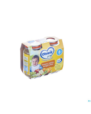 Olvarit fruit pomme-raisin-orange-kiwi   8m 2x200g
