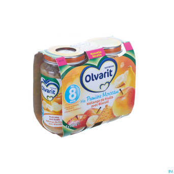 Olvarit melange de fruit + biscuit    8m 2x200g
