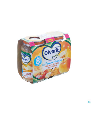 Olvarit melange de fruit + biscuit    8m 2x200g