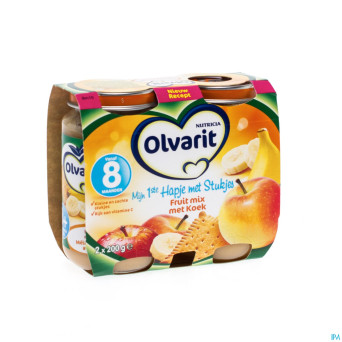 Olvarit melange de fruit + biscuit    8m 2x200g