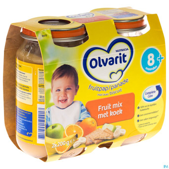 Olvarit melange de fruit + biscuit    8m 2x200g