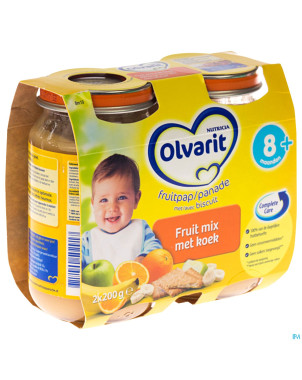 Olvarit melange de fruit + biscuit    8m 2x200g