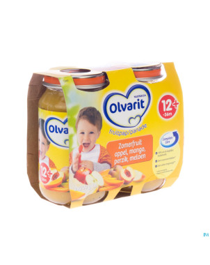 Olvarit fruit ete pom-mang.-peche-melon 12m 2x200g