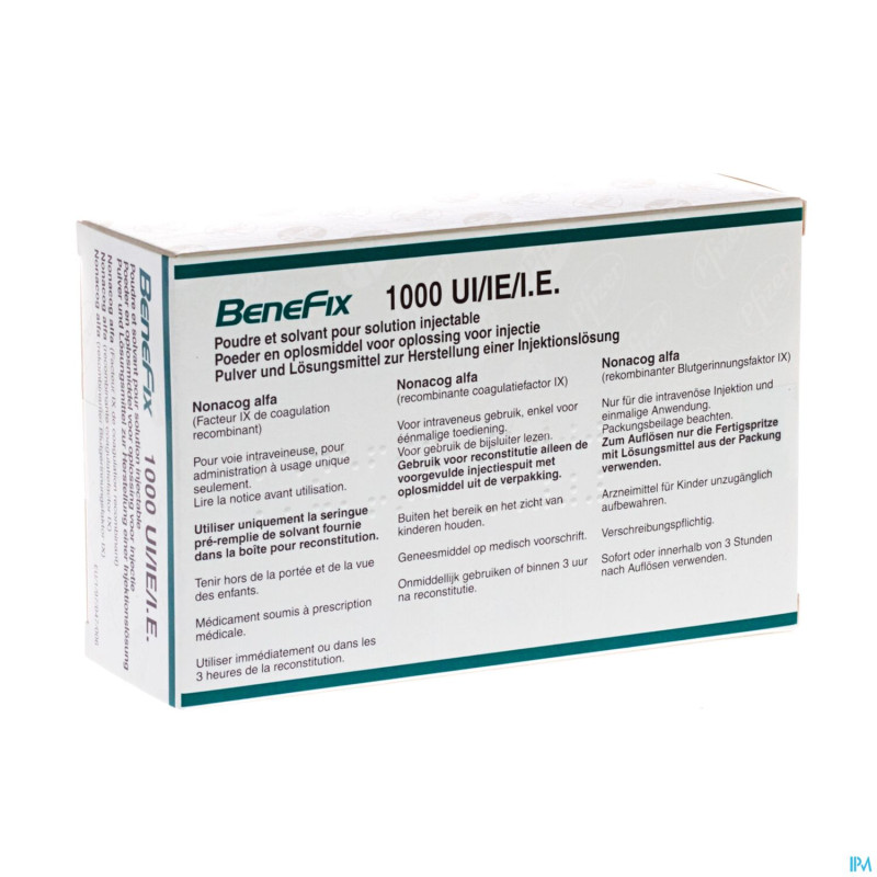 Benefix 1000 ui nf fl pulv+ser pre remplie 5ml sol