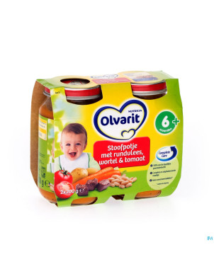 Olvarit pot au feu boeuf-carotte-tomate  6m 2x200g