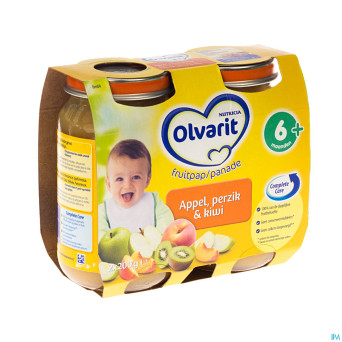 Olvarit fruits kiwi-peche-pomme nf    6m 2x200g