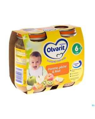 Olvarit fruits kiwi-peche-pomme nf    6m 2x200g