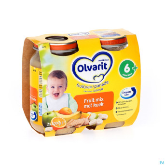 Olvarit fruits melange fruits+biscuit    6m 2x200g