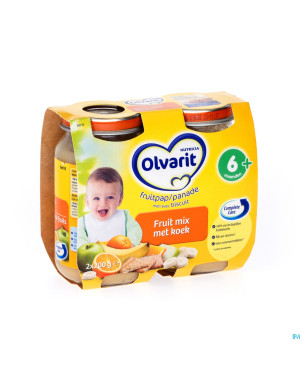 Olvarit fruits melange fruits+biscuit    6m 2x200g