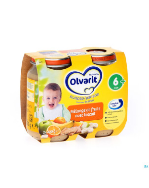 Olvarit fruits melange fruits+biscuit    6m 2x200g