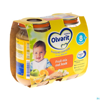 Olvarit fruit banane-pomme au biscuit    6m 2x200g