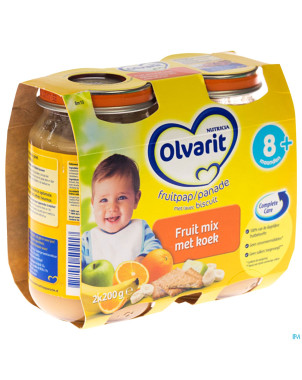 Olvarit fruit banane-pomme au biscuit    6m 2x200g