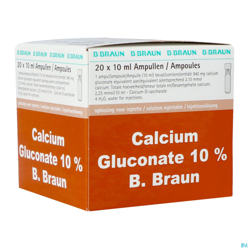 Gluconate calcique 10 % amp 20x10ml