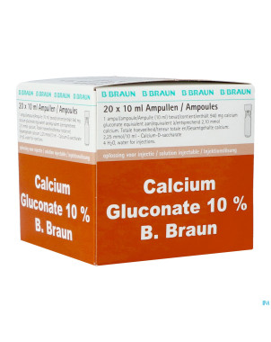 Gluconate calcique 10 % amp 20x10ml