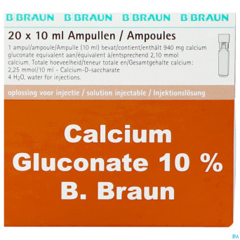 Gluconate calcique 10 % amp 20x10ml