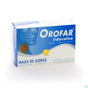 Orofar lidocaine perles caps molles 36