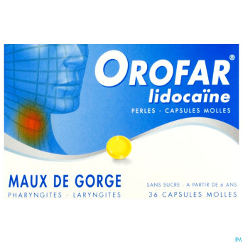 Orofar lidocaine perles caps molles 36