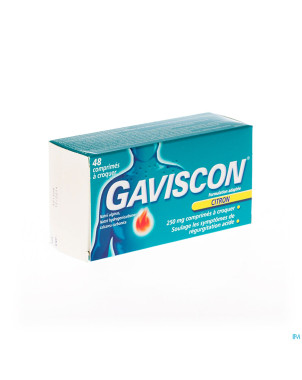 Gaviscon formule adaptee citron 250mg comp croq.48