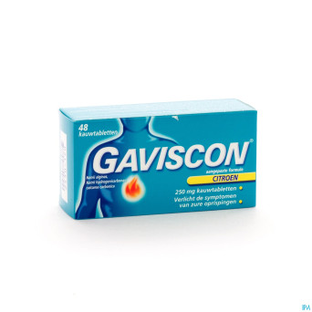 Gaviscon formule adaptee citron 250mg comp croq.48