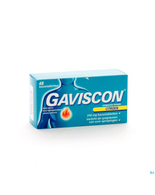Gaviscon formule adaptee citron 250mg comp croq.48