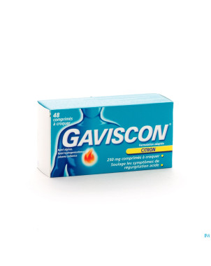 Gaviscon formule adaptee citron 250mg comp croq.48
