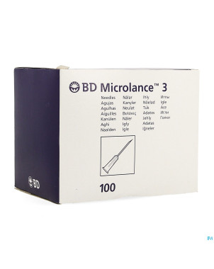 Bd microlance aiguille hypoderm.27g 1/2'' ster 100