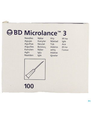 Bd microlance aiguille hypoderm.27g 1/2'' ster 100