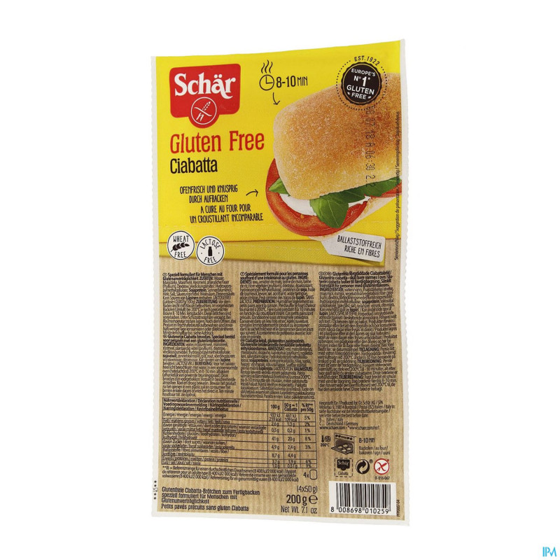 Schar ciabatta sans gluten    200g 6593 revogan