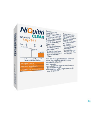 Niquitin clear patches 14 x  7 mg