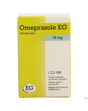 Omeprazole eg 10mg gastro resist caps pot 100x10mg