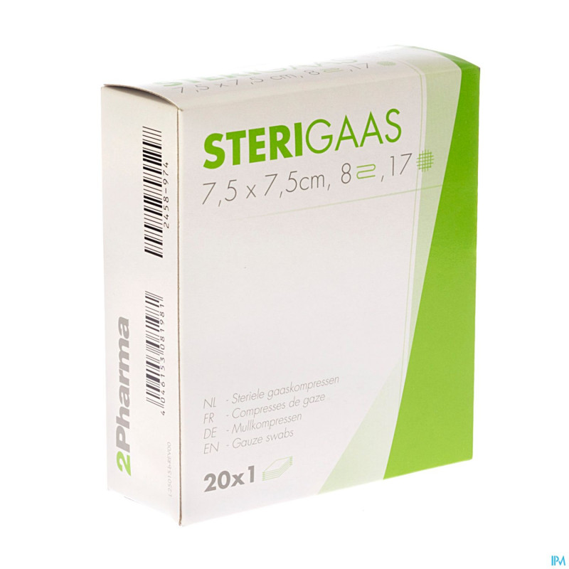 Sterigaas cp ster 8c  7,5x 7,5cm 20x1