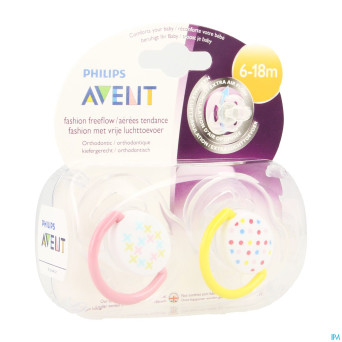 Avent sucette free flow tendens sil double 6-18m 2