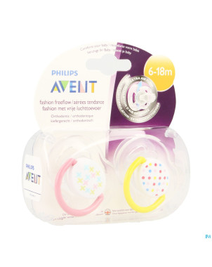 Avent sucette free flow tendens sil double 6-18m 2