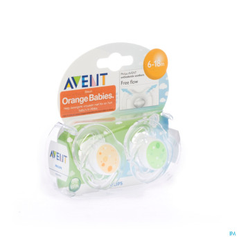 Avent sucette free flow tendens sil double 6-18m 2